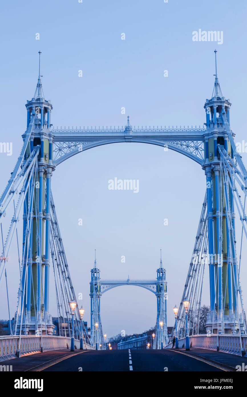L'Angleterre, Londres, Chelsea, Albert Bridge Banque D'Images