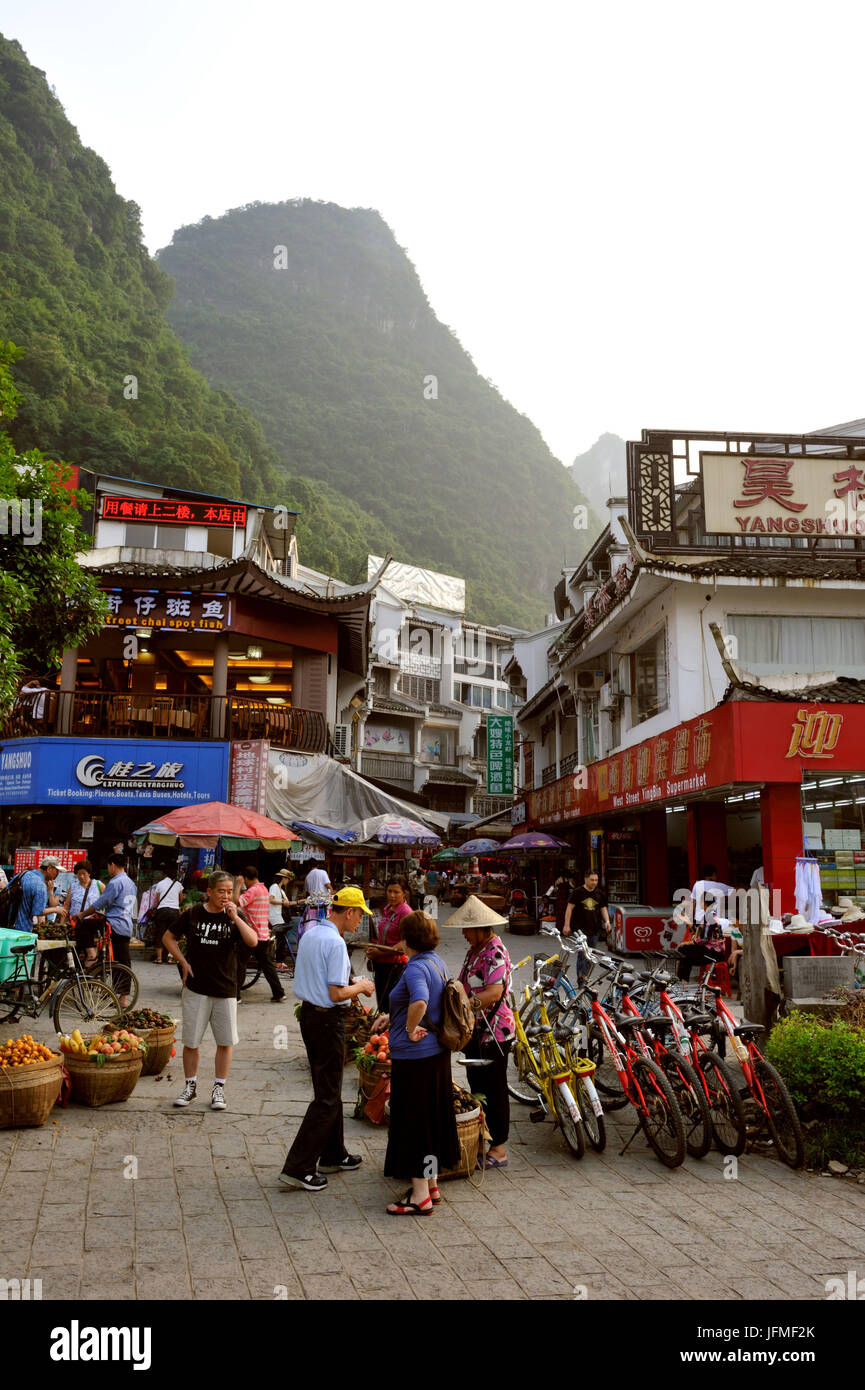 Chine, province du Guangxi, Guilin, Yangshuo Banque D'Images