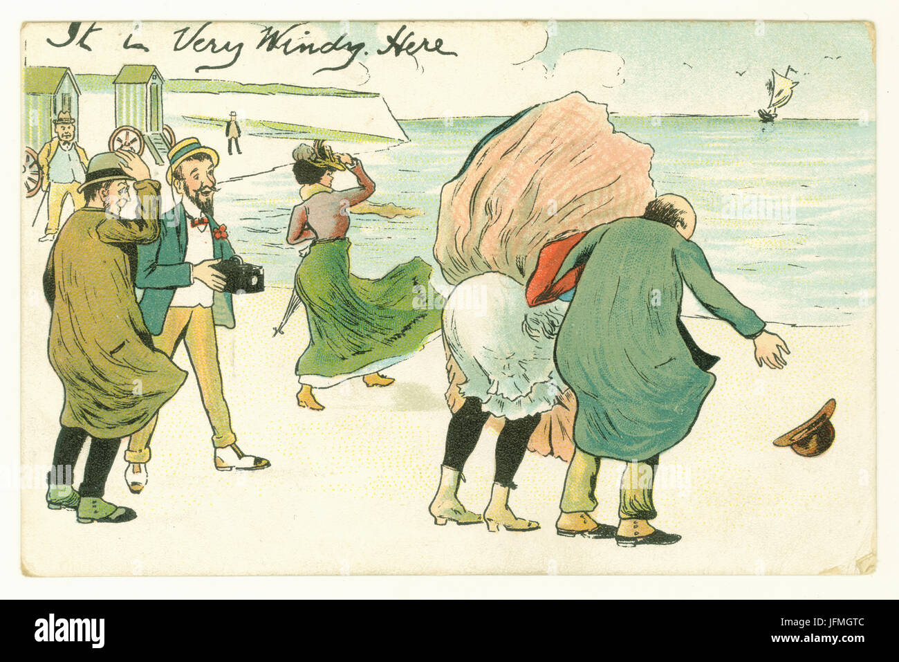 Carte postale humoristique Edwardian station de la London Voir Co., vers 1905, Royaume-Uni Banque D'Images