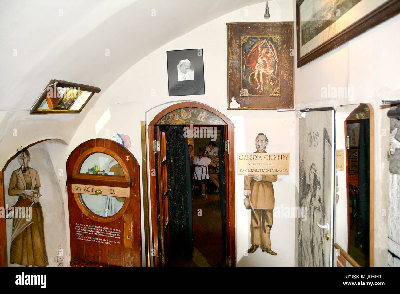 Cracovie, Pologne - 1 septembre, 2016 . À l'intérieur du célèbre Restaurant Chimère, vieux bâtiment à Cracovie, Pologne. Banque D'Images