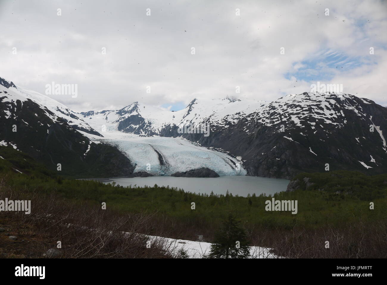 Snow Caped montagnes dans le great Alaskan outdoors Banque D'Images