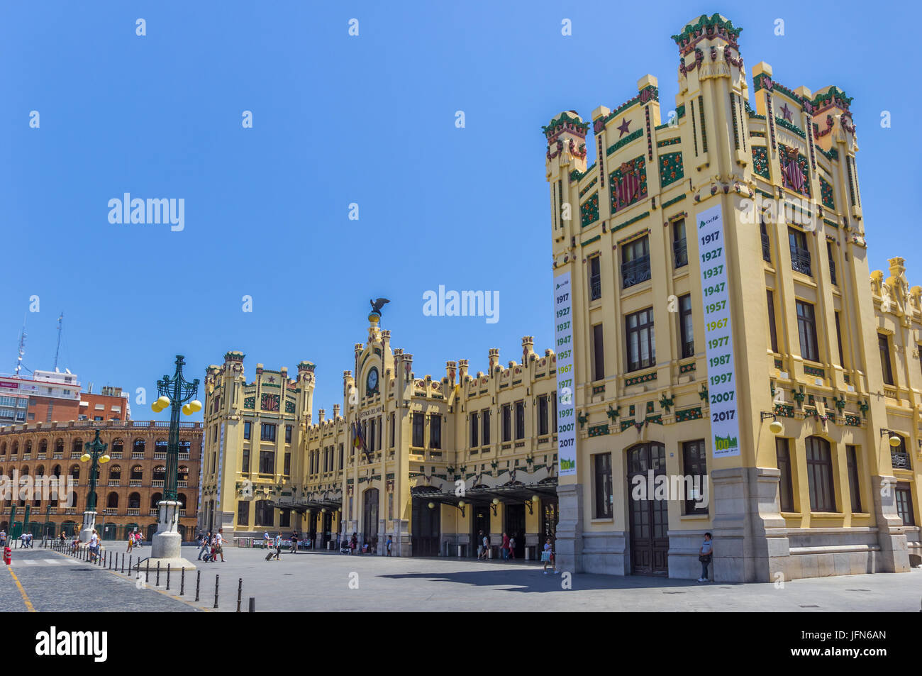 Ancienne station de train dans le centre de Valence, Espagne Banque D'Images