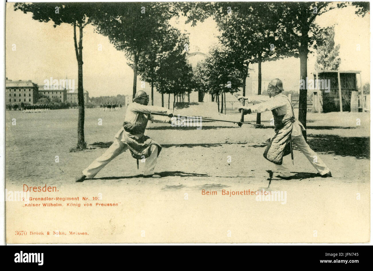 03670 Dresden-1903-Bajonetfechten Haus, 2. Grenadier-Regiment Nr. 101-Brück & Sohn Kunstverlag Banque D'Images