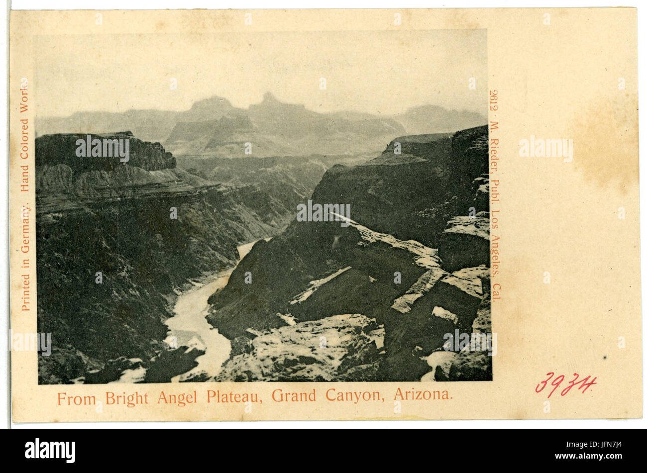 03934-Grand Canyon-1903-Plateau-Brück de Bright Angel & Sohn Kunstverlag Banque D'Images