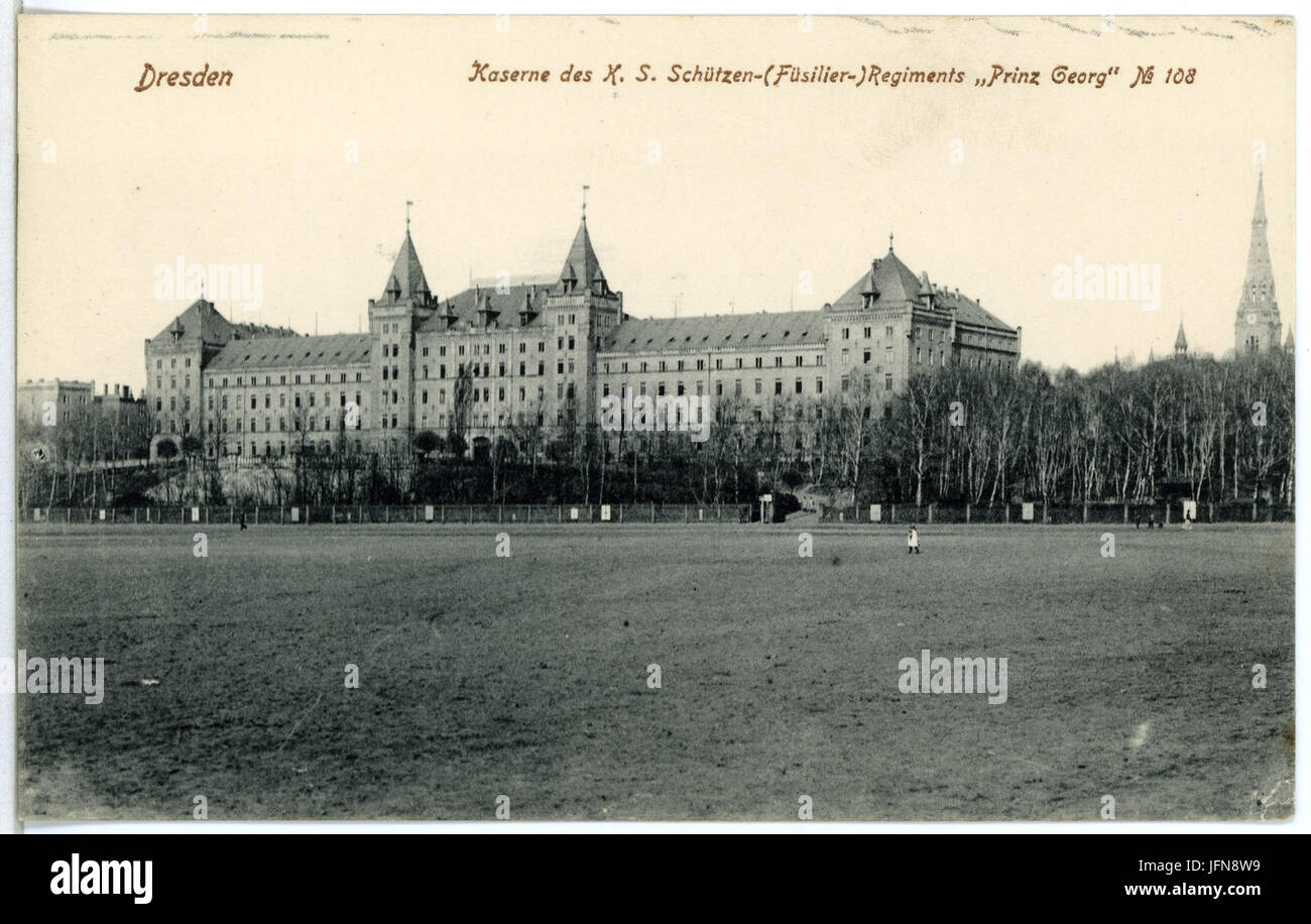 04589 Dresden-1903-Kaserne des Königlich Sächsischen Schützen-Regiments Prinz Georg Nr. 108-Brück & Sohn Kunstverlag Banque D'Images