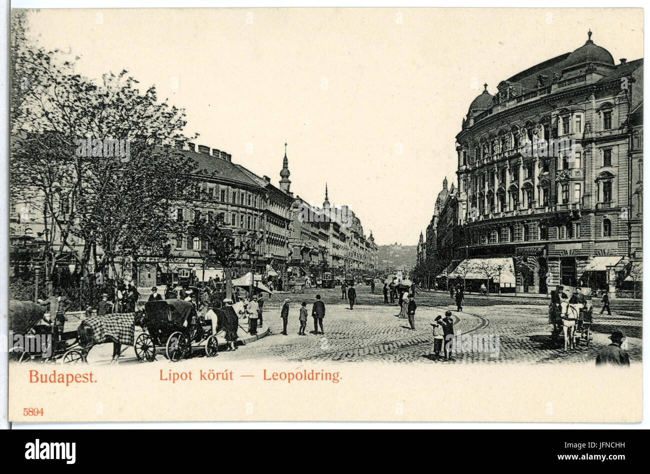 05894-Budapest-1905-Leopoldring mit Kutschen-Brück & Sohn Kunstverlag Banque D'Images