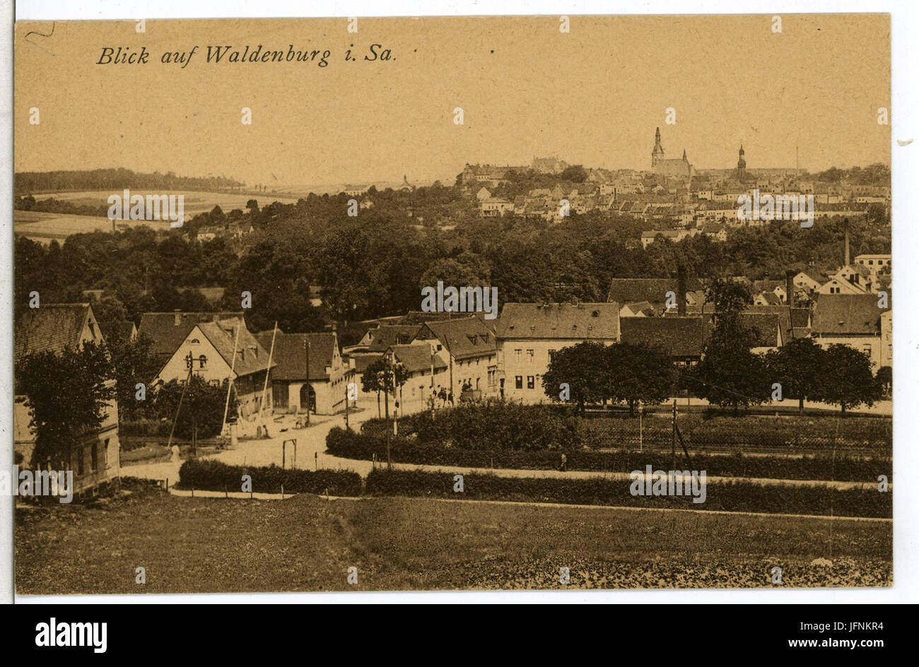 09590-Waldenburg-1908-Blick auf Waldenburg-Brück & Sohn Kunstverlag Banque D'Images