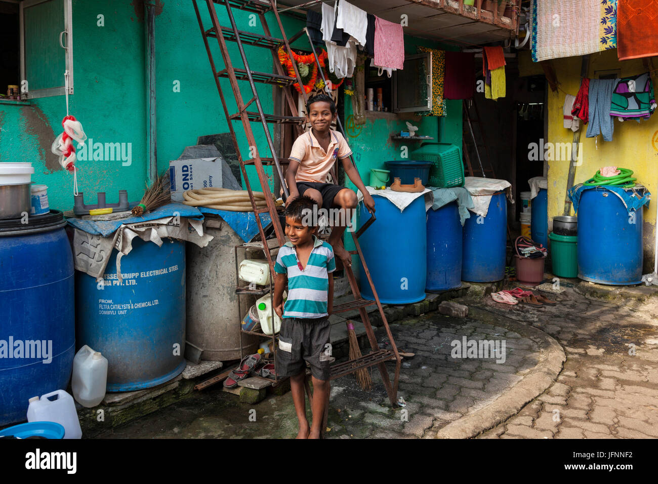 Les enfants au sud de Mumbai, Inde Banque D'Images