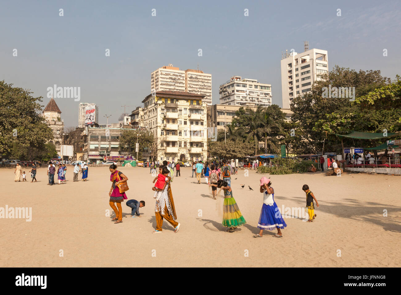La plage de Chowpatty, Mumbai, Inde Banque D'Images