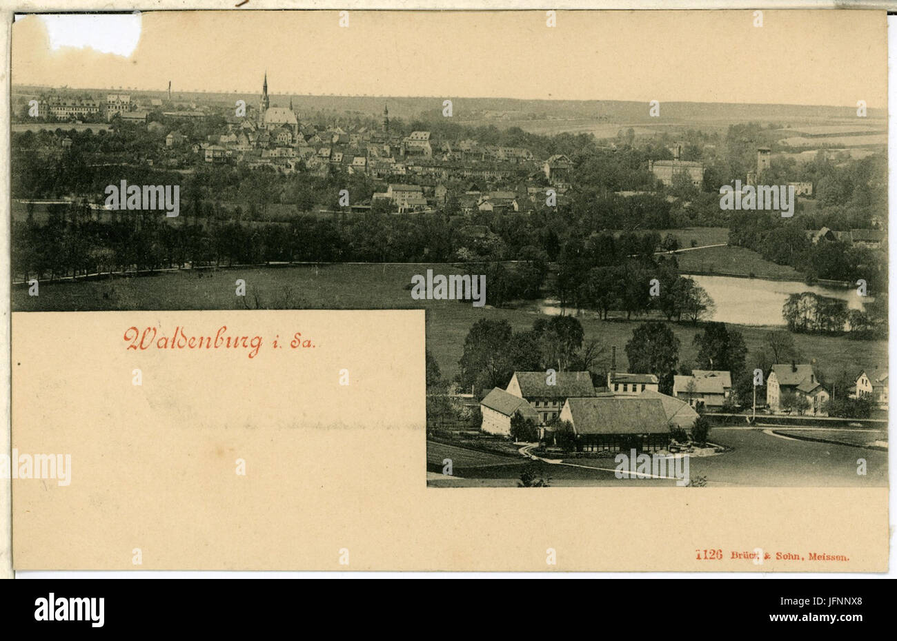 01126-Waldenburg-1899-Blick nach Waldenburg-Brück & Sohn Kunstverlag Banque D'Images