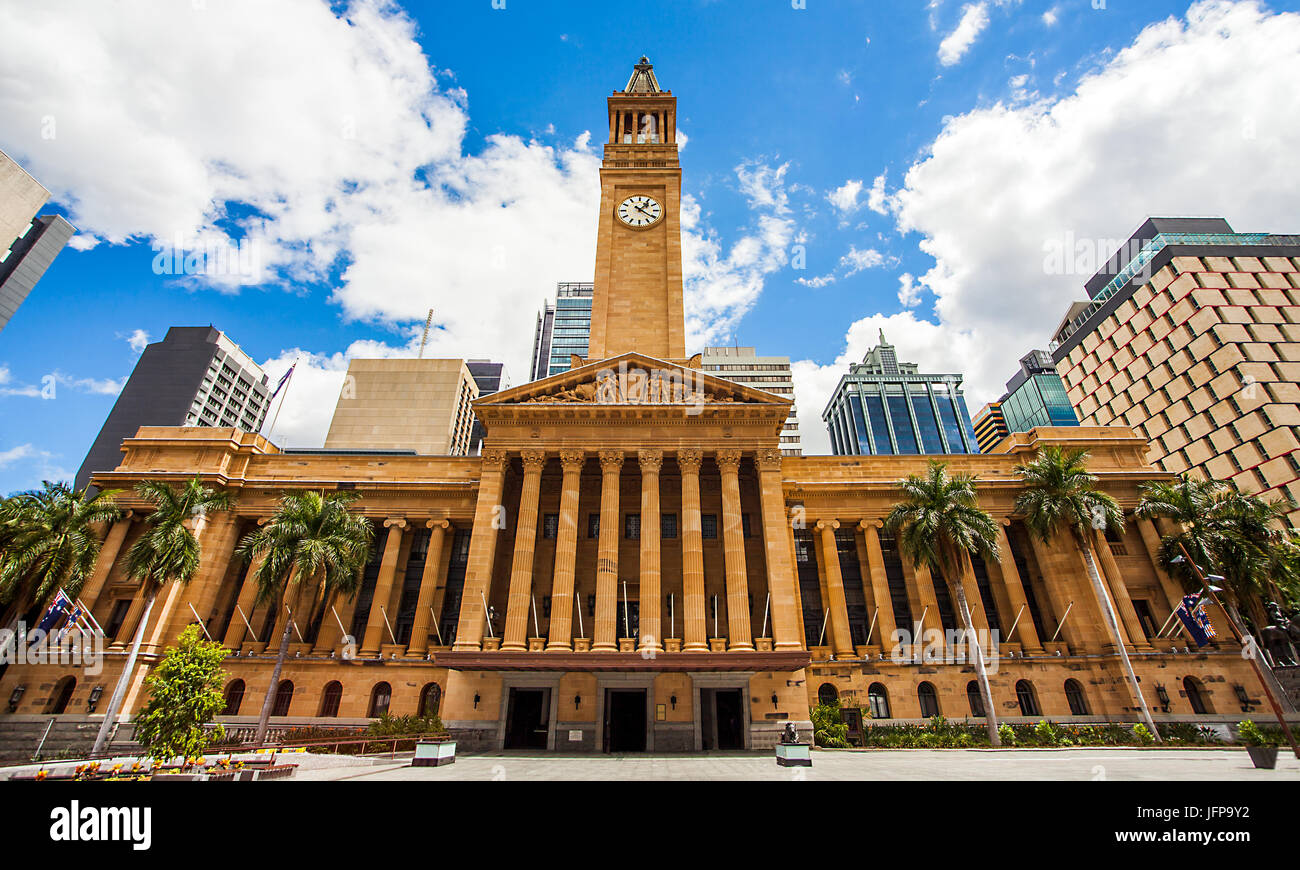 Hôtel de ville de Brisbane en Australie, du King George Square Banque D'Images