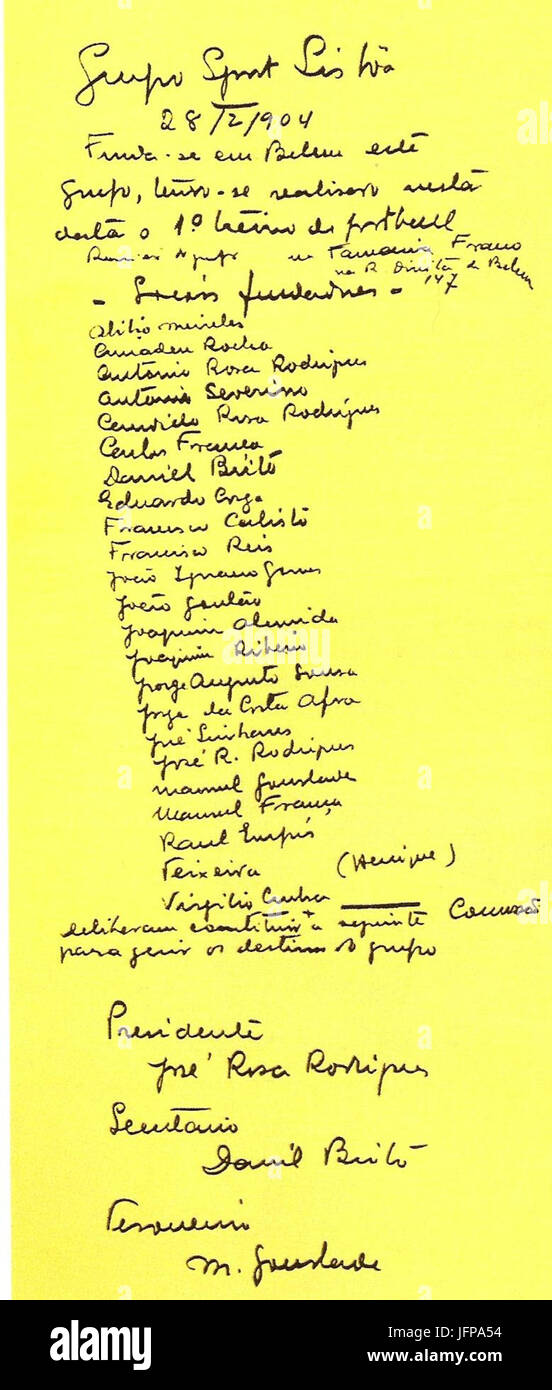 Acta Fundação SLBenfica 1904 Banque D'Images