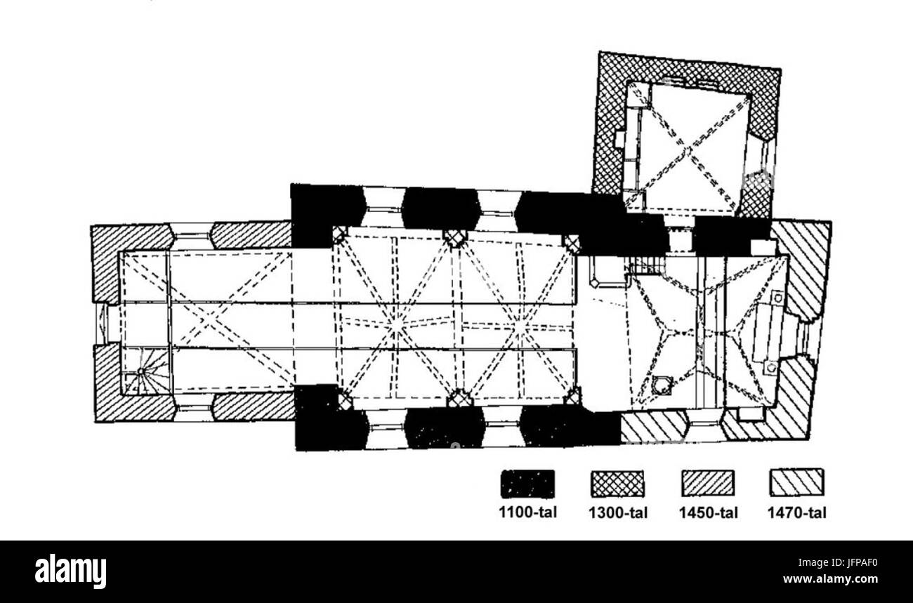 Planritning kyrka Adelsö Banque D'Images