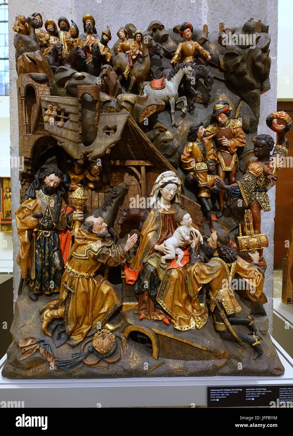 Adoration des Mages, Maître Arnt de Kalkar et Zwolle, Bas-rhin, 1480-1485, chêne, polychrome - Musée Schnütgen - Cologne, Allemagne - DSC00094 Banque D'Images