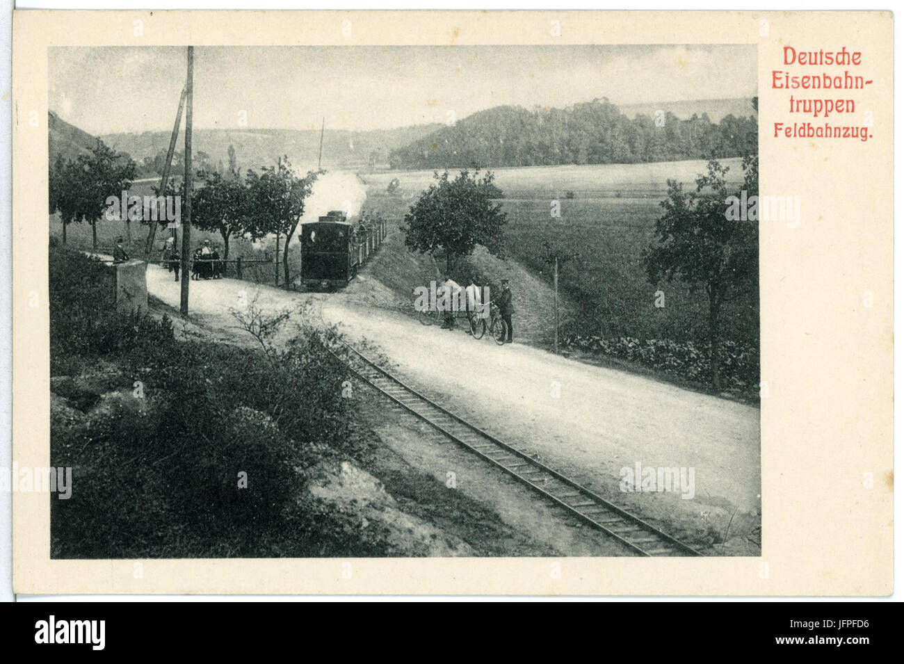 11414-Landkreis Meißen 1910 Eisenbahntruppen Feldbahnzug-Brück-Deutsche Kunstverlag & Sohn Banque D'Images