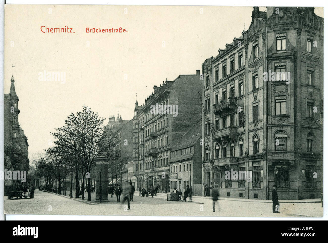 12151-Chemnitz-1910-Brückenstraße-Brück & Sohn Kunstverlag Banque D'Images