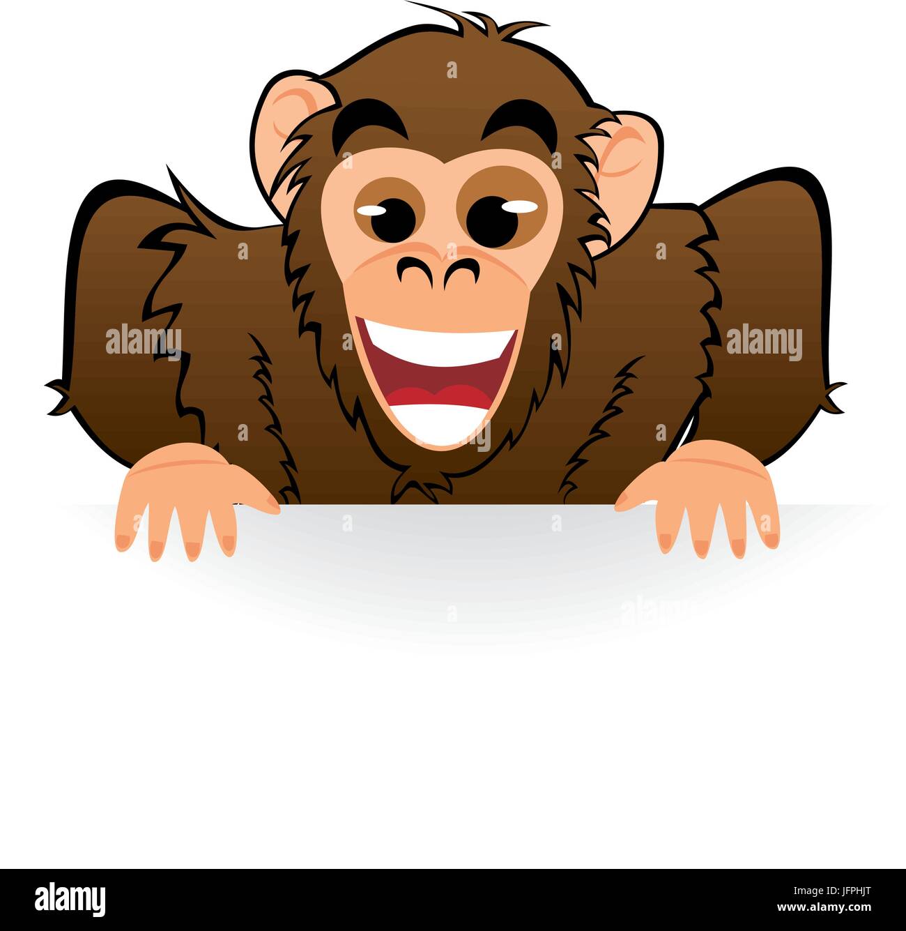 Monkey derrière white board Illustration de Vecteur