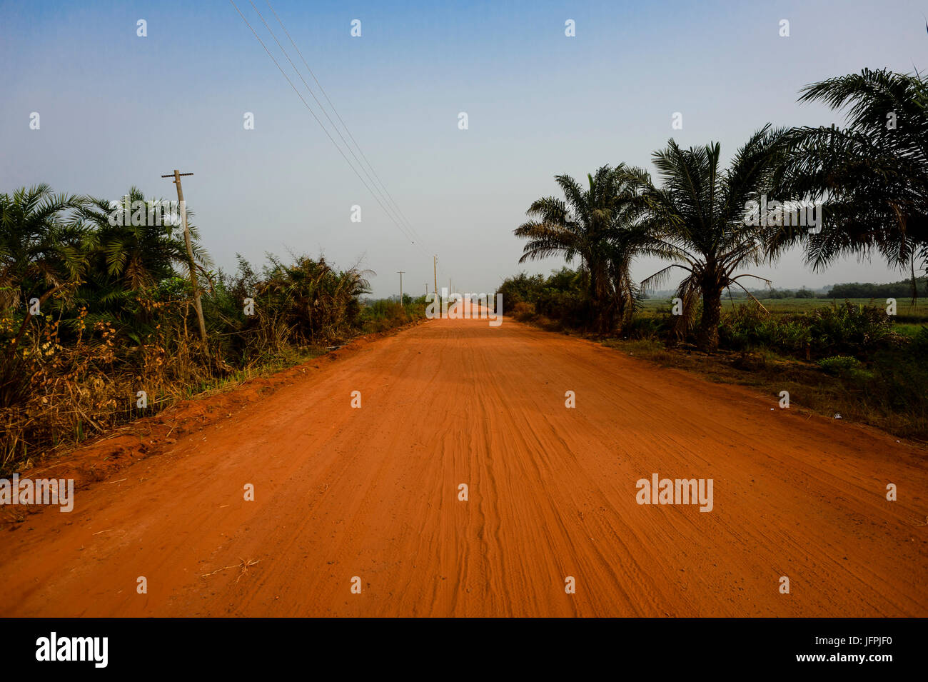 En route Route Salve Ouidah, Bénin Banque D'Images