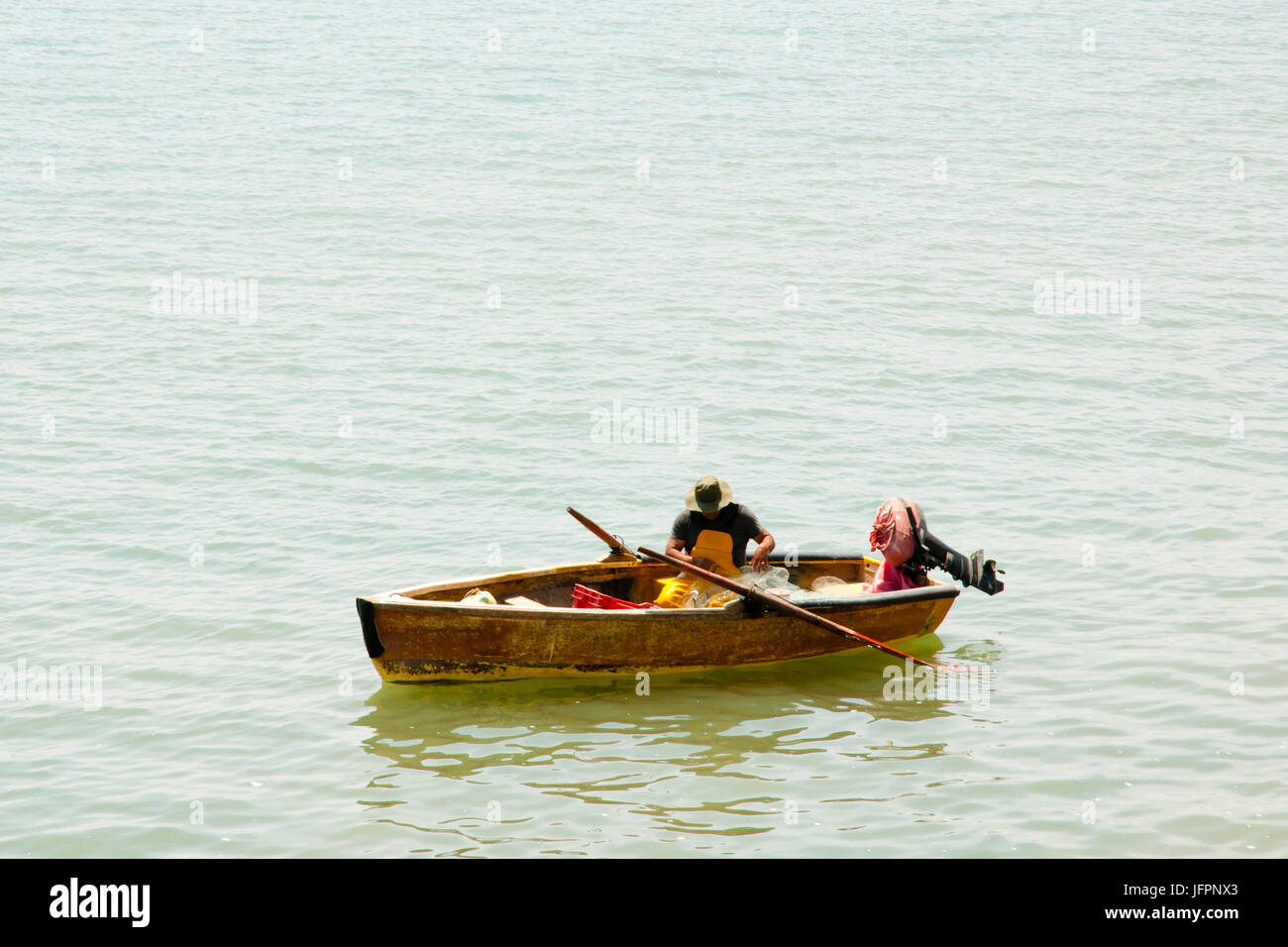 Chili - Pêcheur résille local Banque D'Images