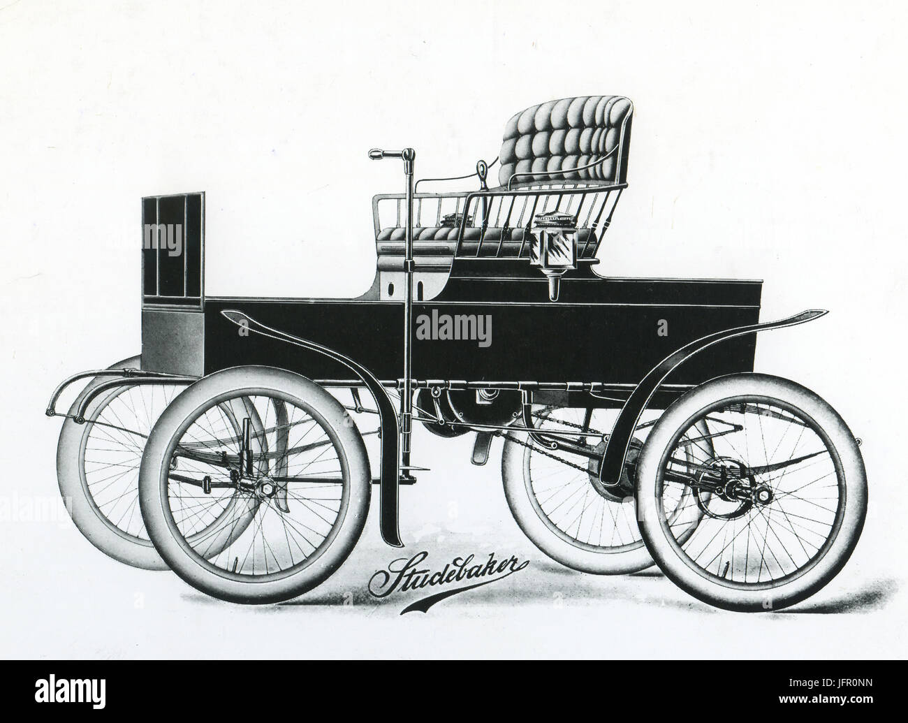Studebaker Runabout avec stick, siège et pas de haut, début des années 1900 Banque D'Images