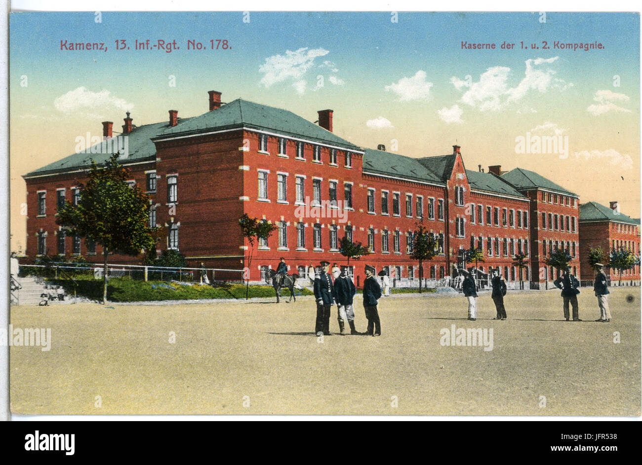 14432-Kamenz-1912-13. Infanterie-Regiment Nr. der Kaserne - 178 I. und II. Kompagnie-Brück & Sohn Kunstverlag Banque D'Images