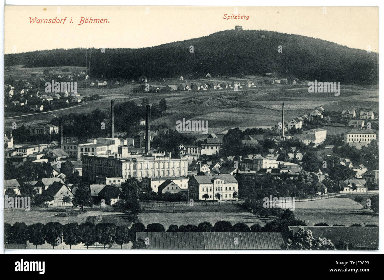 16907-Warnsdorf-1913-Blick auf und den Spitzberg-Brück Warnsdorf & Sohn Kunstverlag Banque D'Images