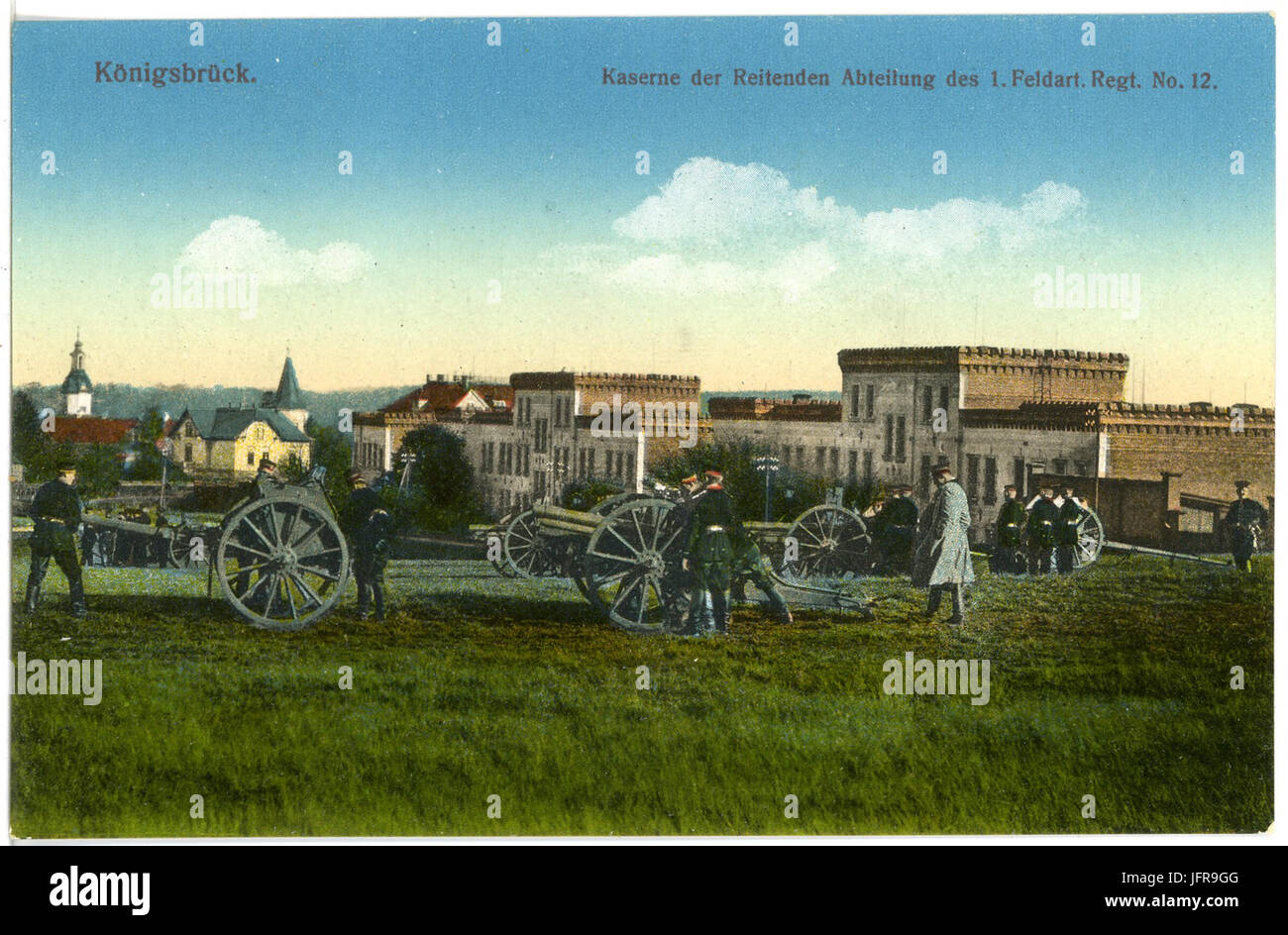 17428-Königsbrück-1914-Kaserne der Abteilung Reitende des I.-Feld-Artillerie n° 12 régiments-Brück & Sohn Kunstverlag Banque D'Images