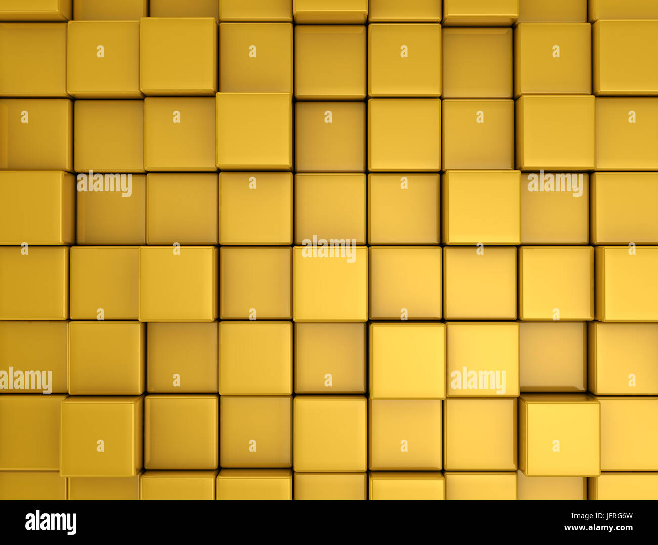 Blocs Cube Orange Wall Background. Illustration 3D Render Banque D'Images