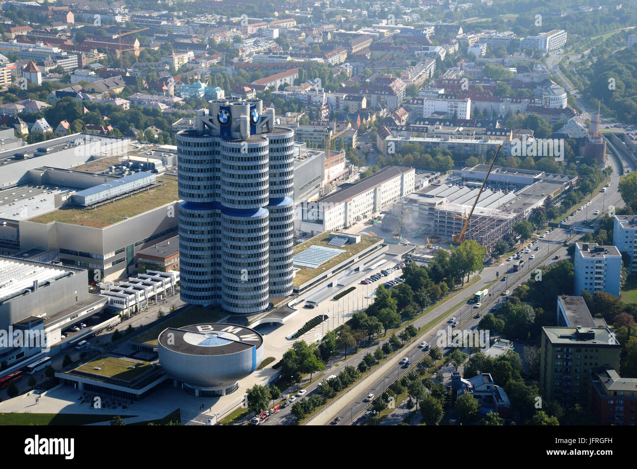 MUNICH, ALLEMAGNE - 13 septembre 2016 : Vue aérienne du musée BMW Banque D'Images