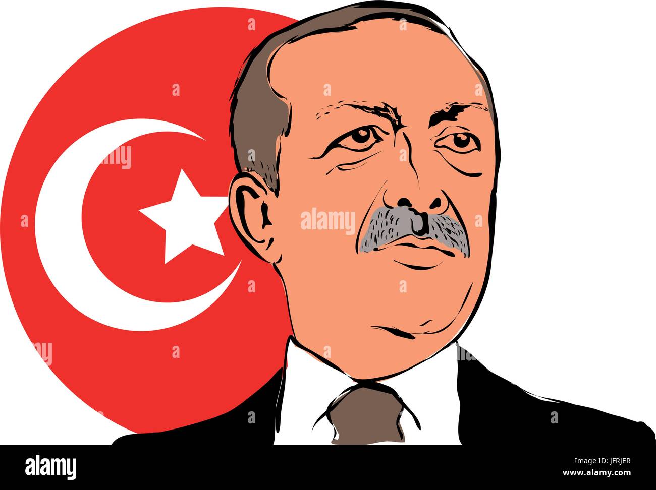 06. Mai 2017.Portrait du président de la Turquie, Recep Tayyip Erdogan Illustration de Vecteur