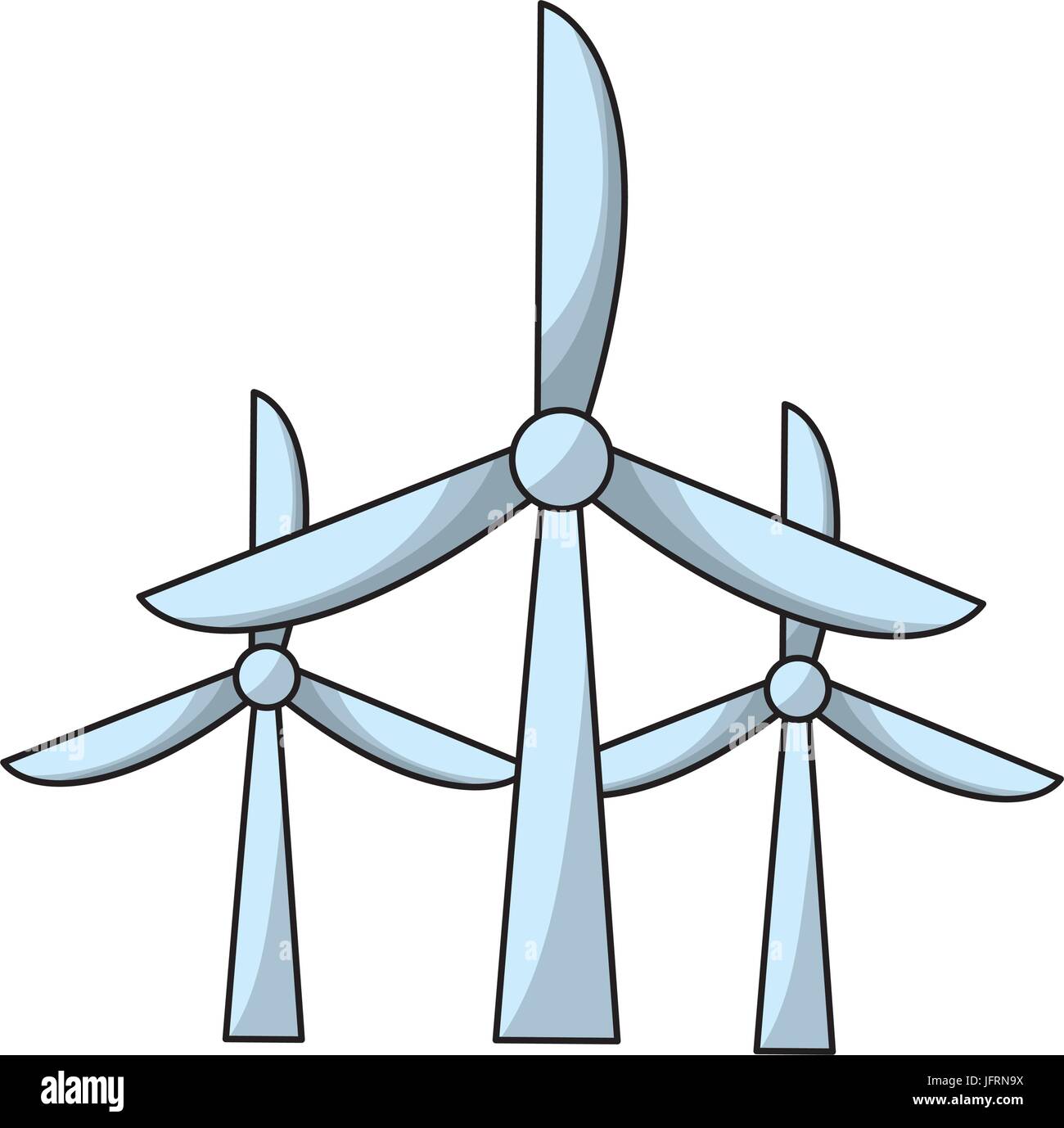 La technologie de l'énergie éolienne à la protection de l'environnement Illustration de Vecteur