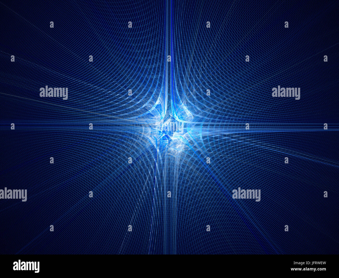 La mécanique quantique rougeoyant bleu, avec des particules d'attribution de l'onde, générée par ordinateur abstract background fractale, rendu 3D Banque D'Images