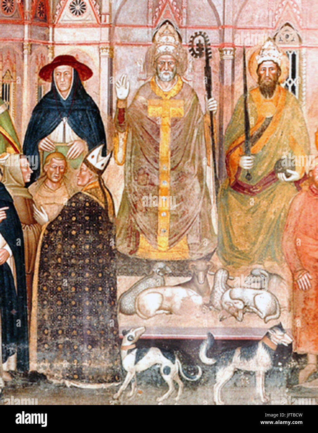 01 Innocent VI, Gil Albernoz et Charles IV (au premier plan, Simone Saltarelli, archevêque de Pise, Césène et Occam) Banque D'Images