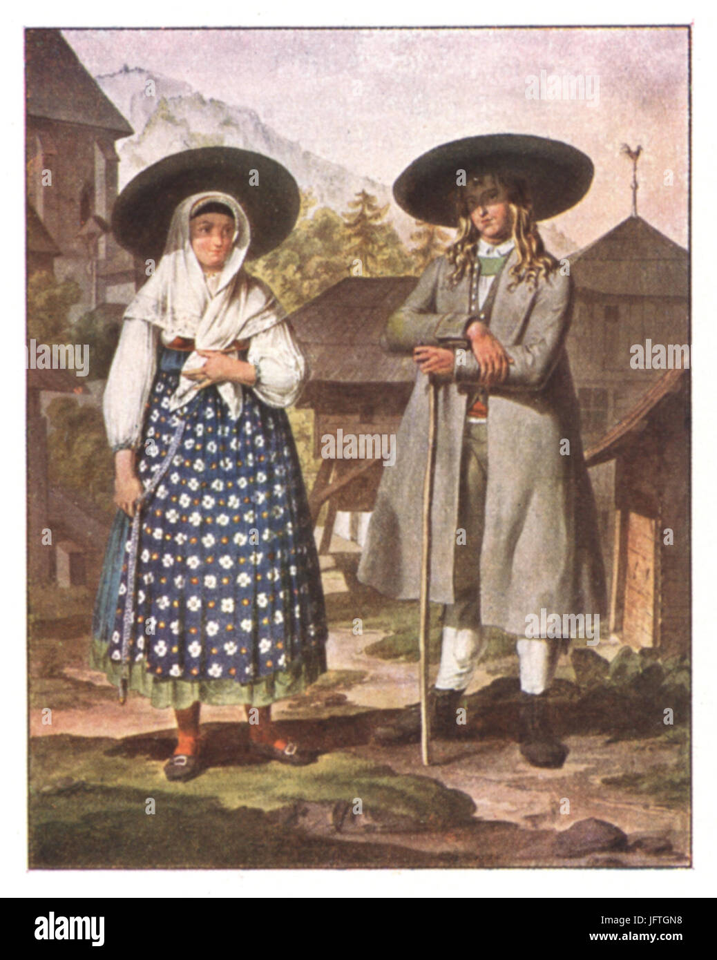 140 Bauern aus dem Sanntal, Aquarell von Karl Ruß (1811) Banque D'Images