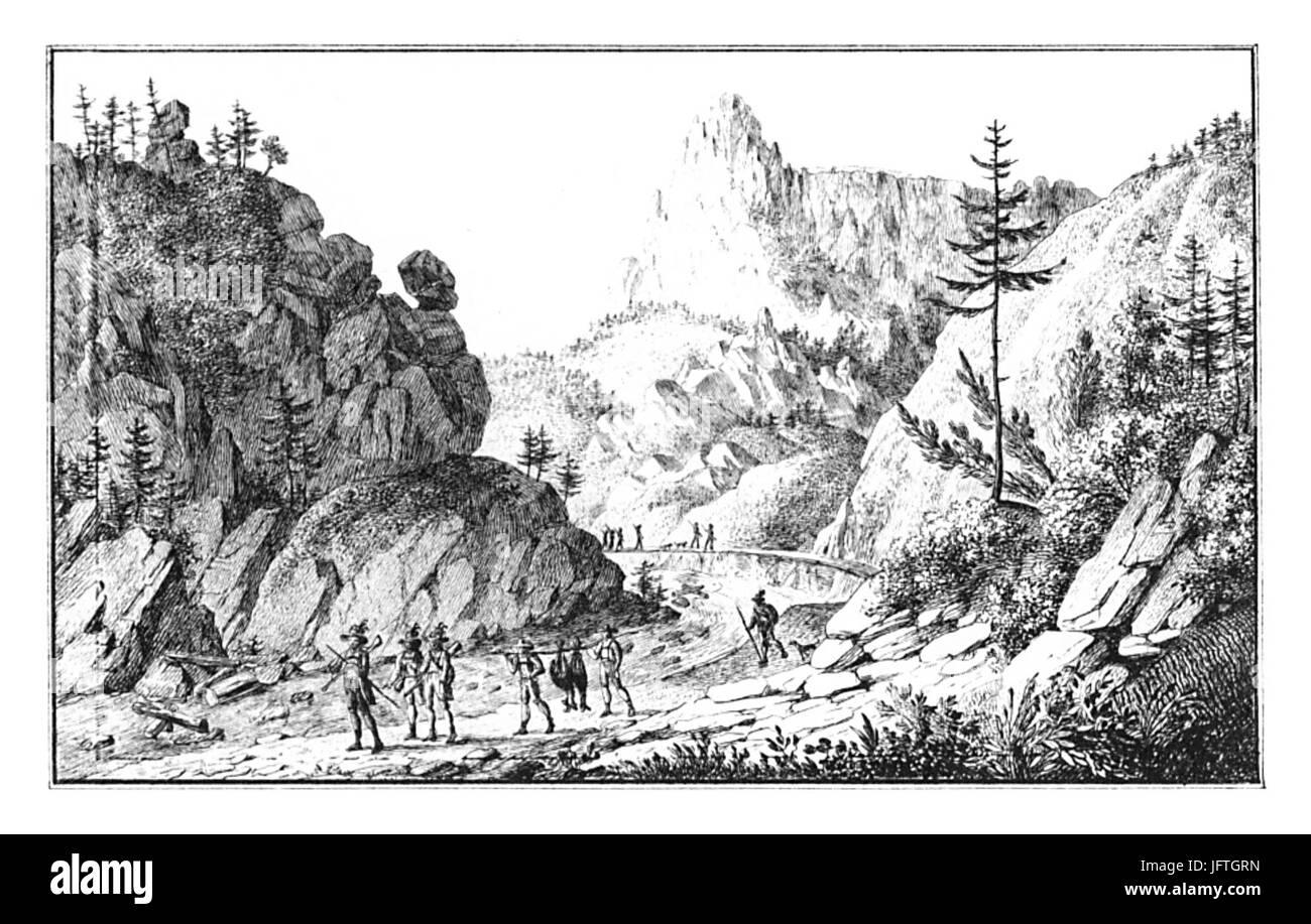 150 unter der Klamm (Fölzklamm Aflenzer Mitteralm), Lith. c. Wachtl - J.F.Kaiser Ansichten der Steiermark 1830 Lithografirte Banque D'Images