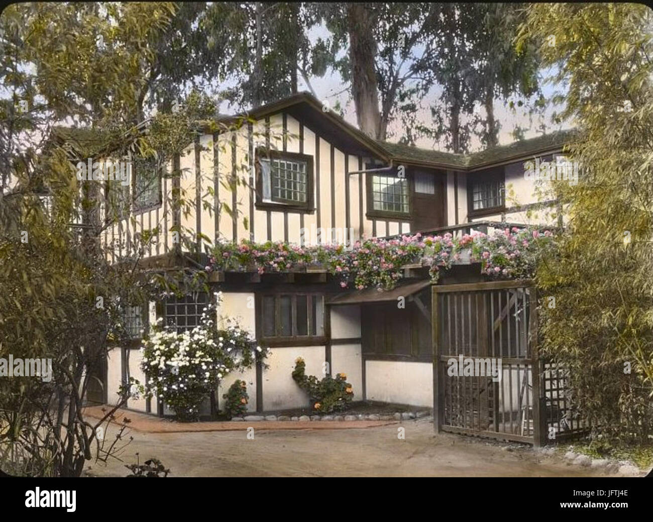 Inellan Walter Douglas House Channel Montecito en Californie. Entrée de service Banque D'Images