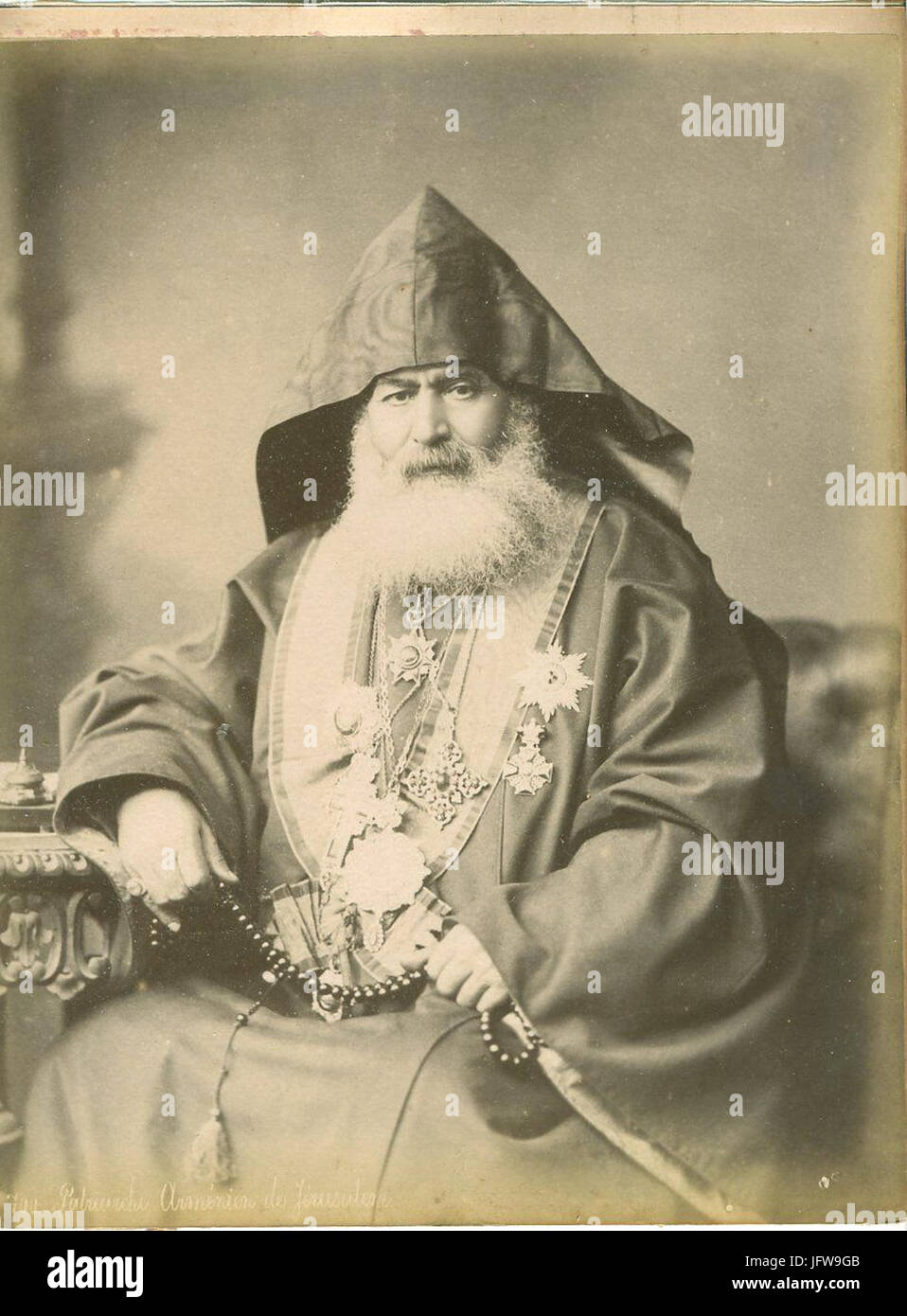 Bonfils, Félix (1831-1885) - n. 700 - Yessayi Garabedian, le patriarche arménien de Jérusalem Banque D'Images