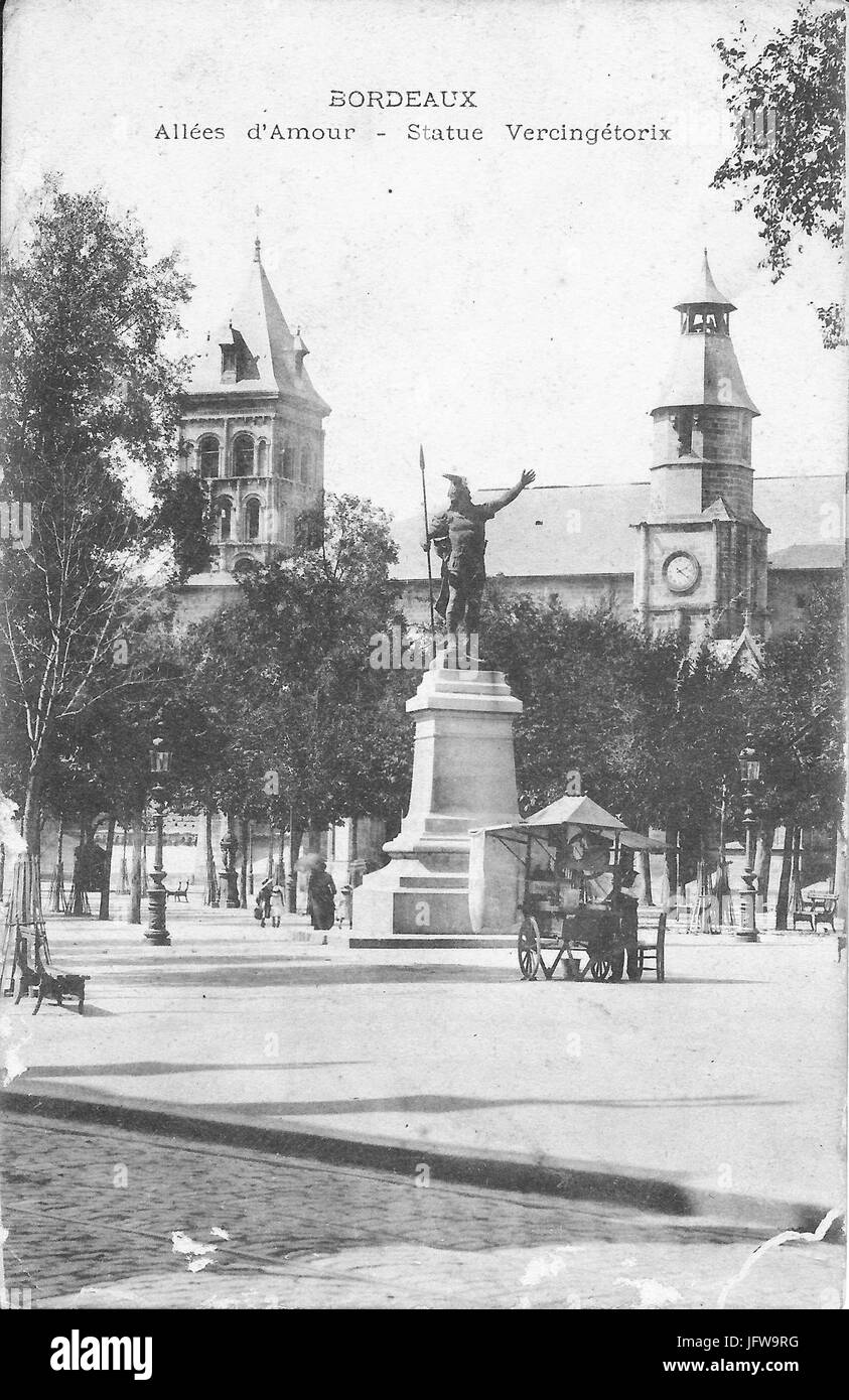 Damour-Statue Bordeaux-Allées Vercingétorix (1906) Banque D'Images