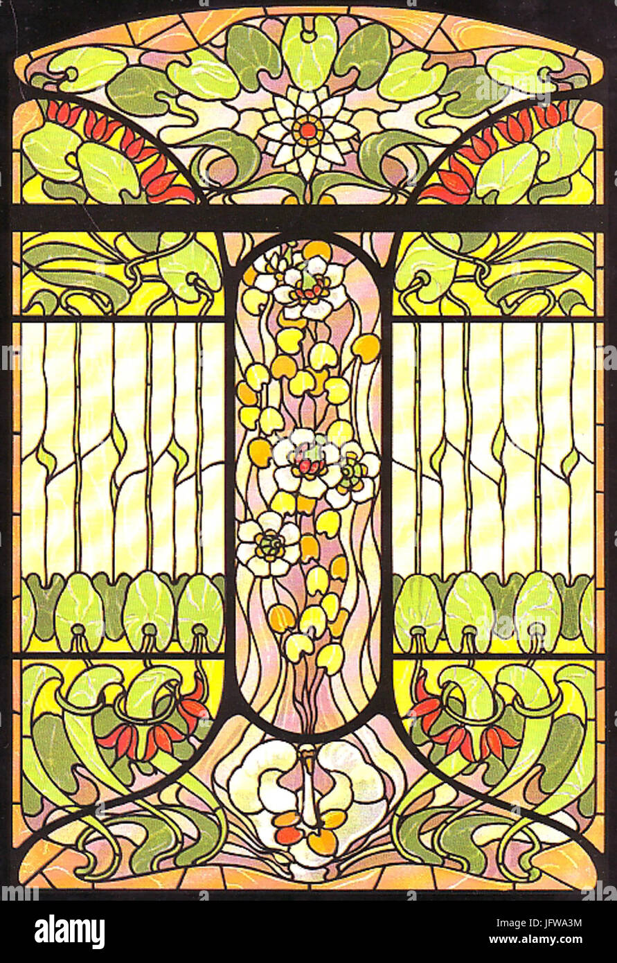 Arnold Lyongrün, Vorlage für ein Jugendstilfenster und Berlin (New York 1900) Banque D'Images