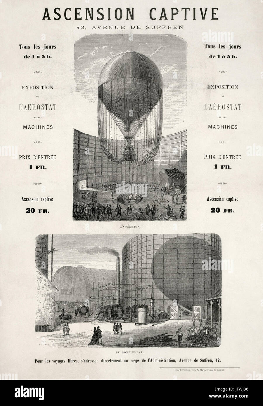 Captif de l'ascension. 42, avenue de Suffren tous les jours de 1 à 5 h Banque D'Images