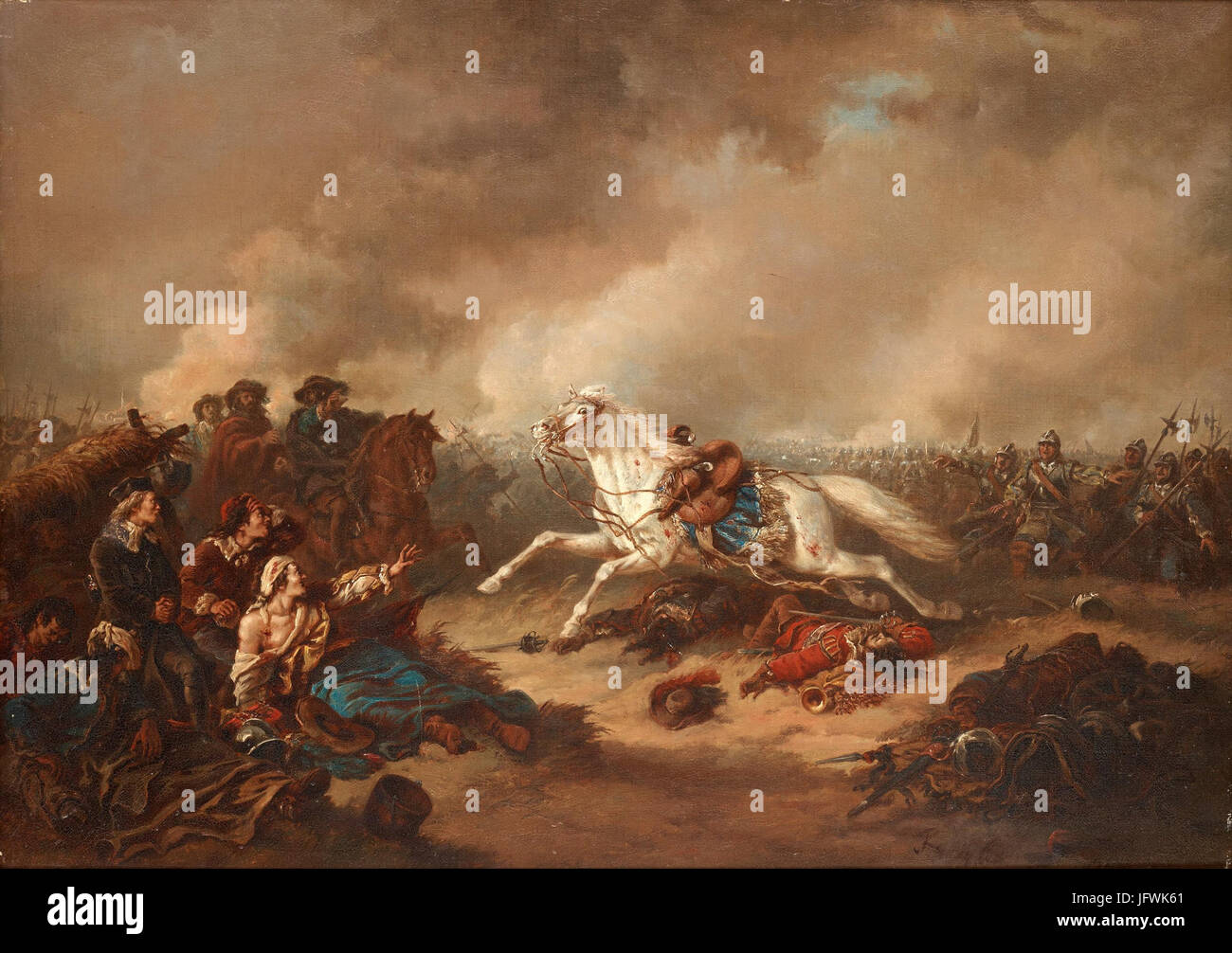 Carl Fredrik Kiörboe - le cheval de Gustav II Adolf à la bataille de Lützen Banque D'Images