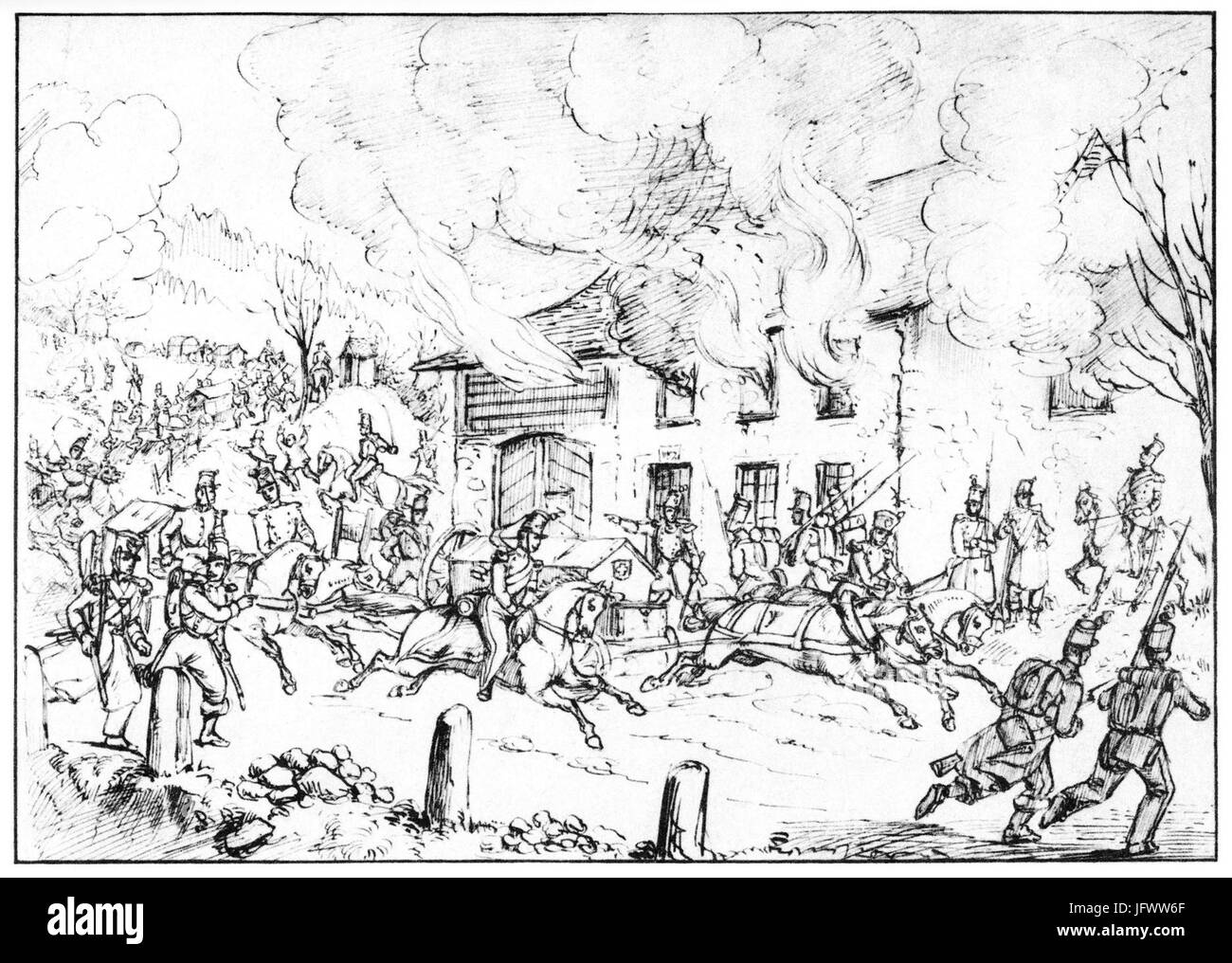 Charles-Alexandre Steinhäuslin 12 - La deuxième division pénètre dans le canton de Lucerne ( .11,1847) Banque D'Images