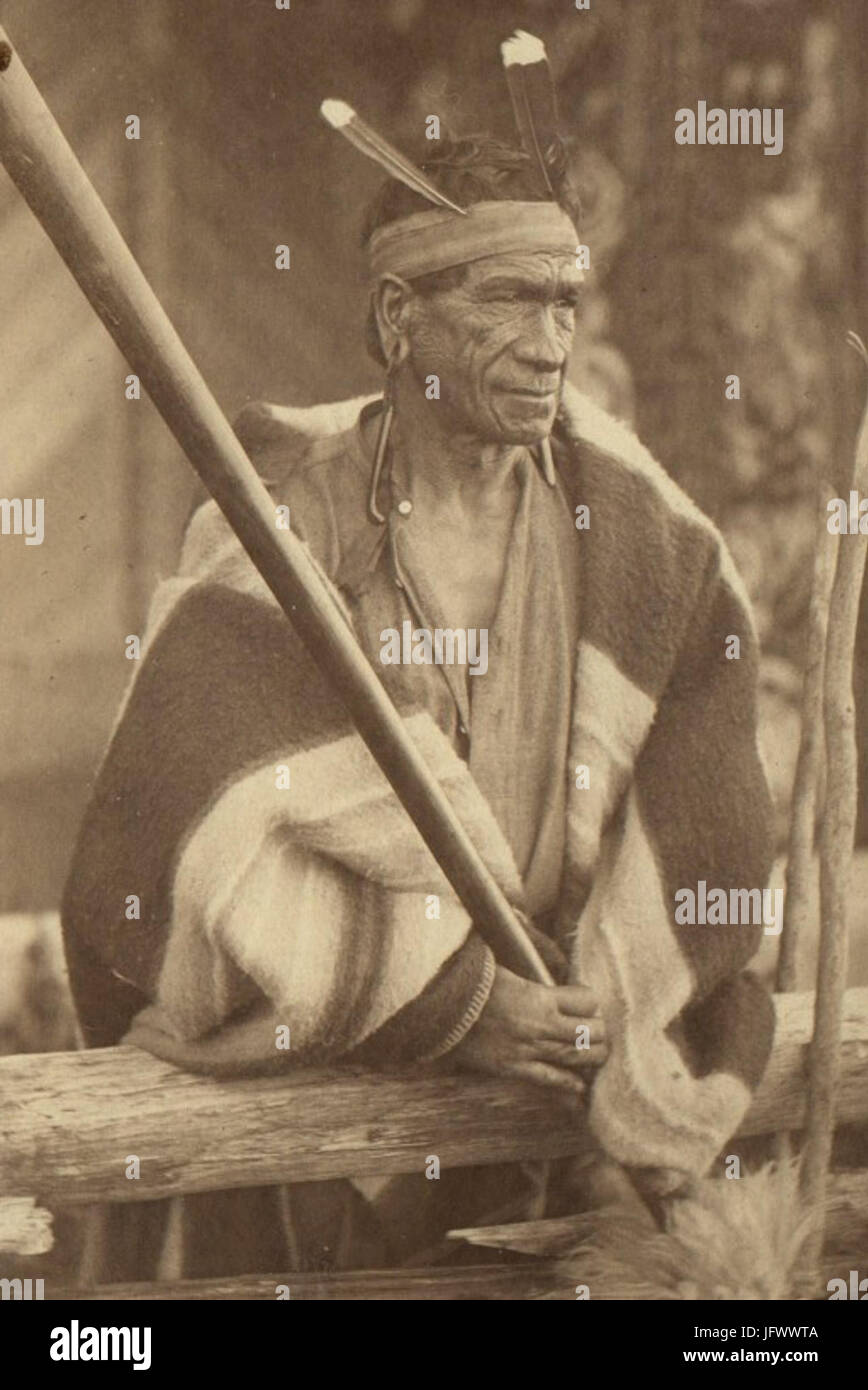 Les Maoris Chef au visage tatoué 1998-3177 Banque D'Images