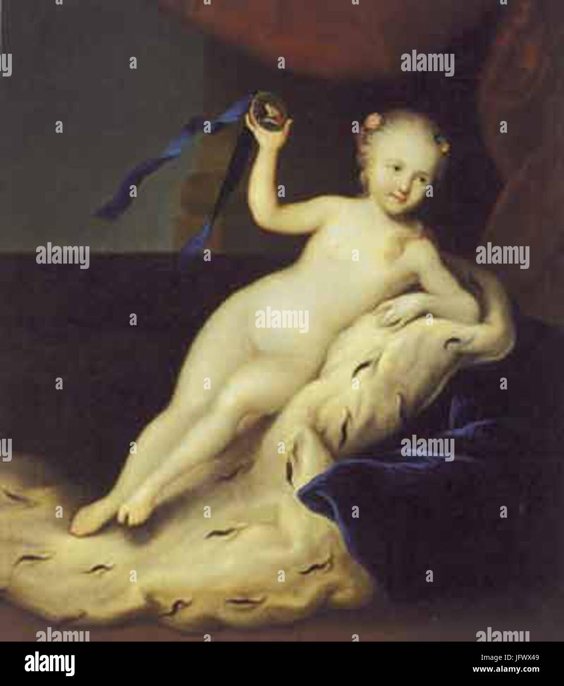 Elizabeth enfant de la Russie en tant que déesse olympique par Buchholz après Caravaque 28Peterhof29 Banque D'Images