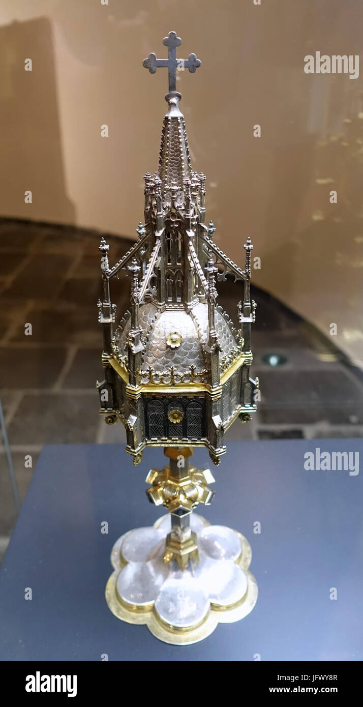 Ciborium (navire hôte), Cologne, 1400-1450, argent, doré en partie - Musée Schnütgen - Cologne, Allemagne - DSC00111 Banque D'Images