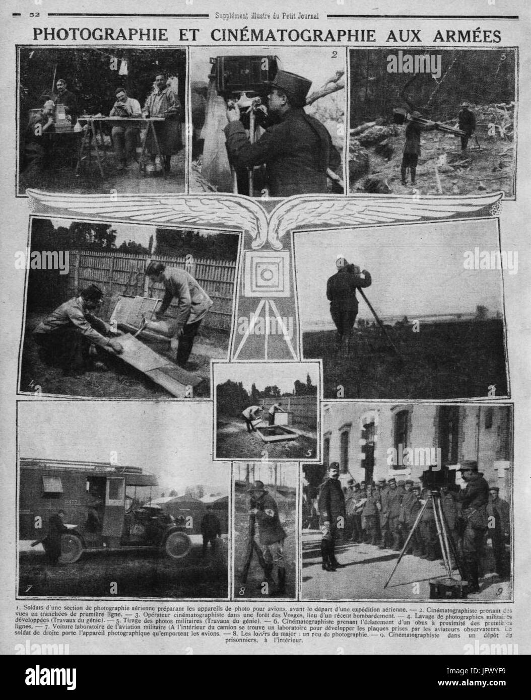 Photo et cinéma aux armées en février 1918 dans le Petit Journal Banque D'Images