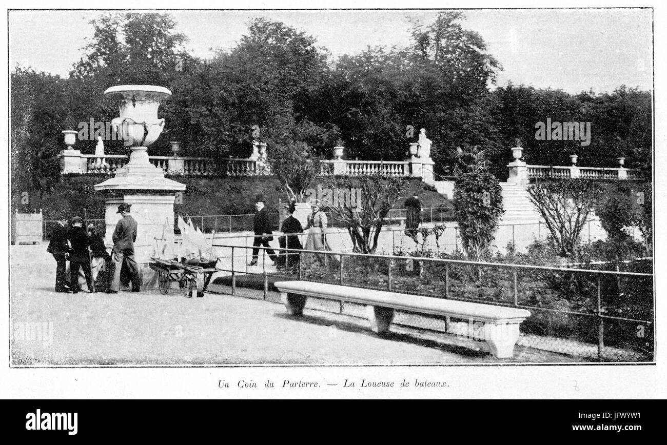 Clément Maurice Paris en plein air, BUC, 1897,033 Un coin du parterre, La Loueuse de bateaux Banque D'Images