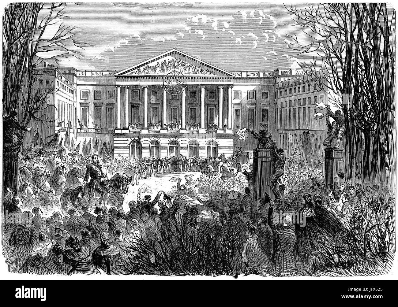 Avènement de Léopold II devant le palais de la Nation Banque D'Images