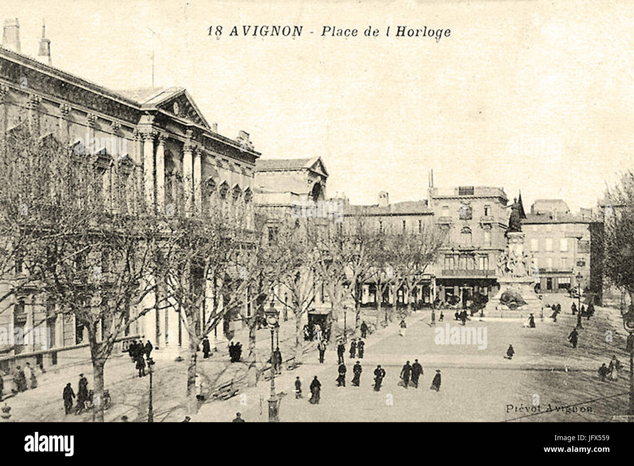 Avignon 1916 Place de l'horloge édition Prévot Banque D'Images
