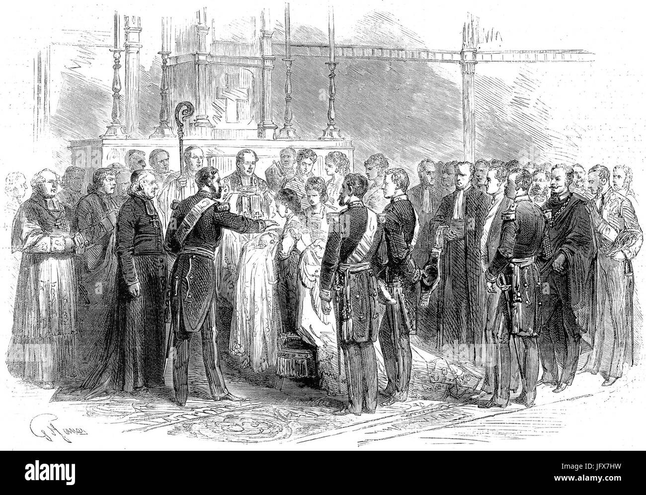 BaptơAAme de la princesse Clémentine de Belgique le 3 septembre 1872 Banque D'Images